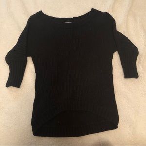 Express 3/4 Sleeve Black Sweater